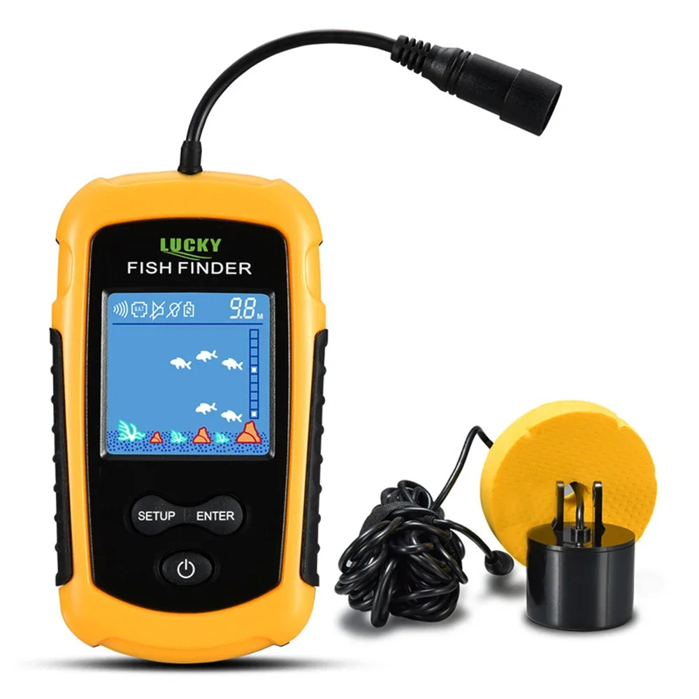 Fish Finder Transducer - Lucky lcd tela colorida portátil com