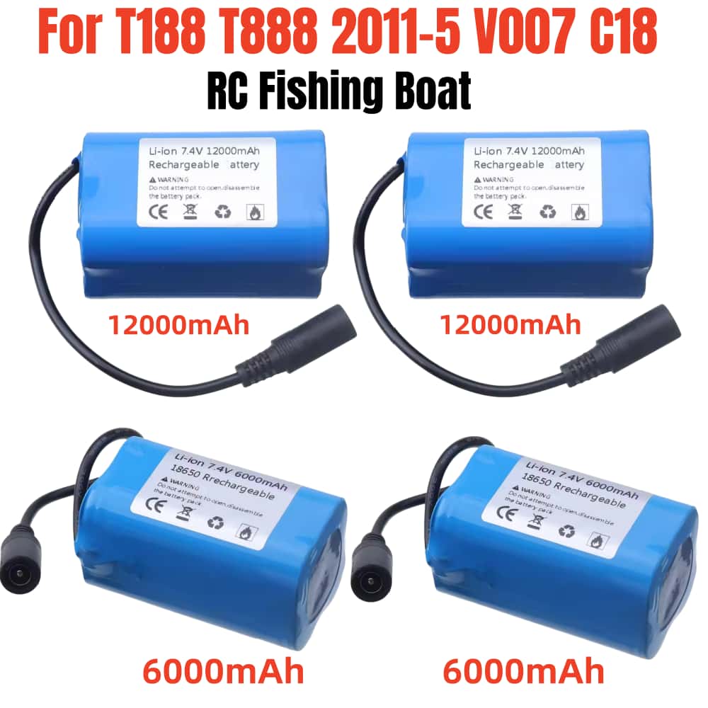 Fish Finder Charger - Bateria de Substituição 7.4V 12000mAh com