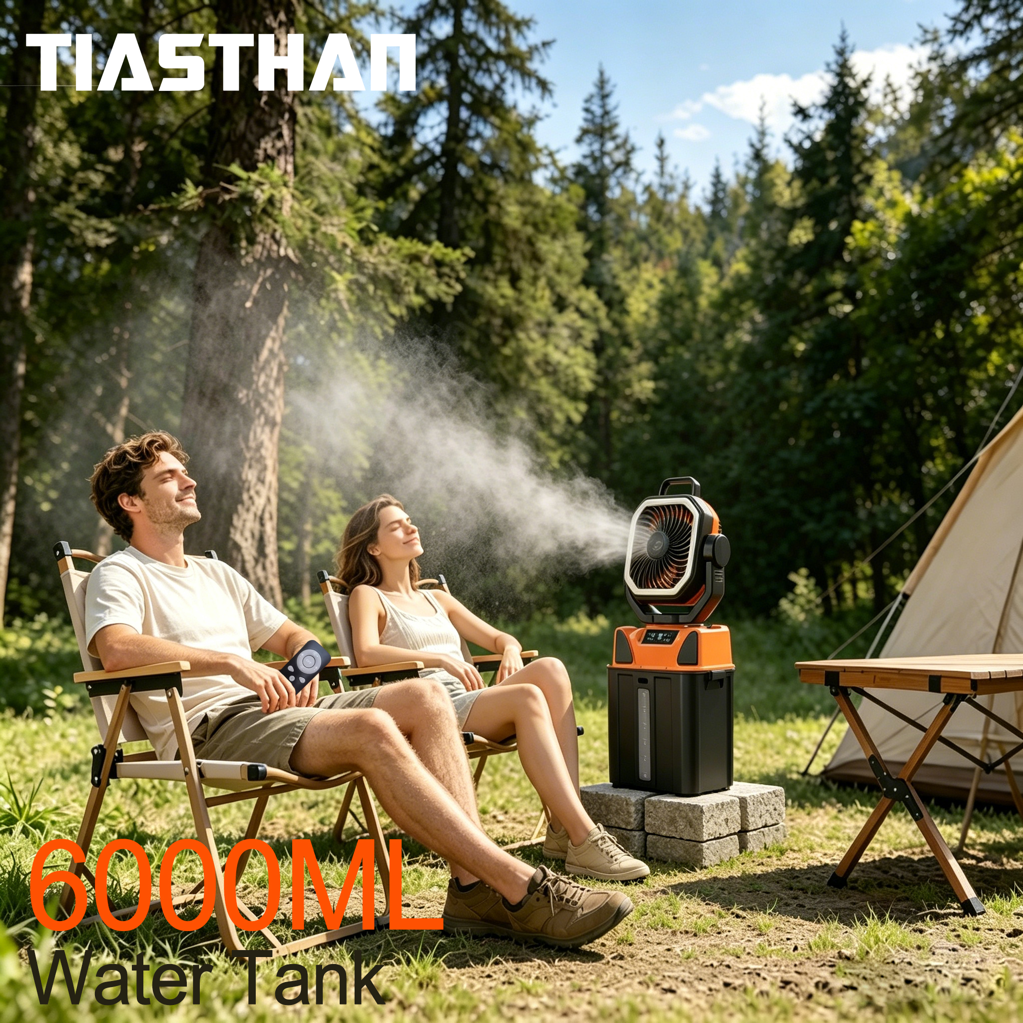 Fish Finder Battery - Ventilador de Camping com Spray de