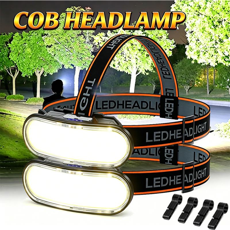 Fish Finder Battery - Lanterna de Cabeça LED COB Potente,