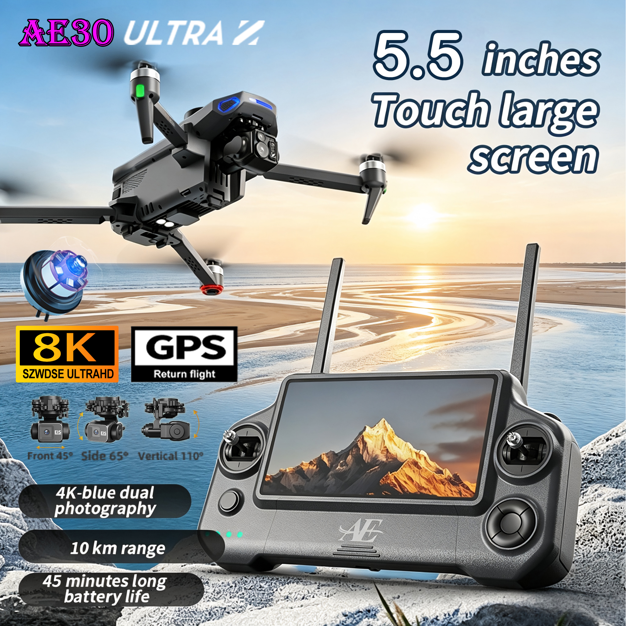 Fishing Gps - NOVO Drone AE30 Ultra com GPS,