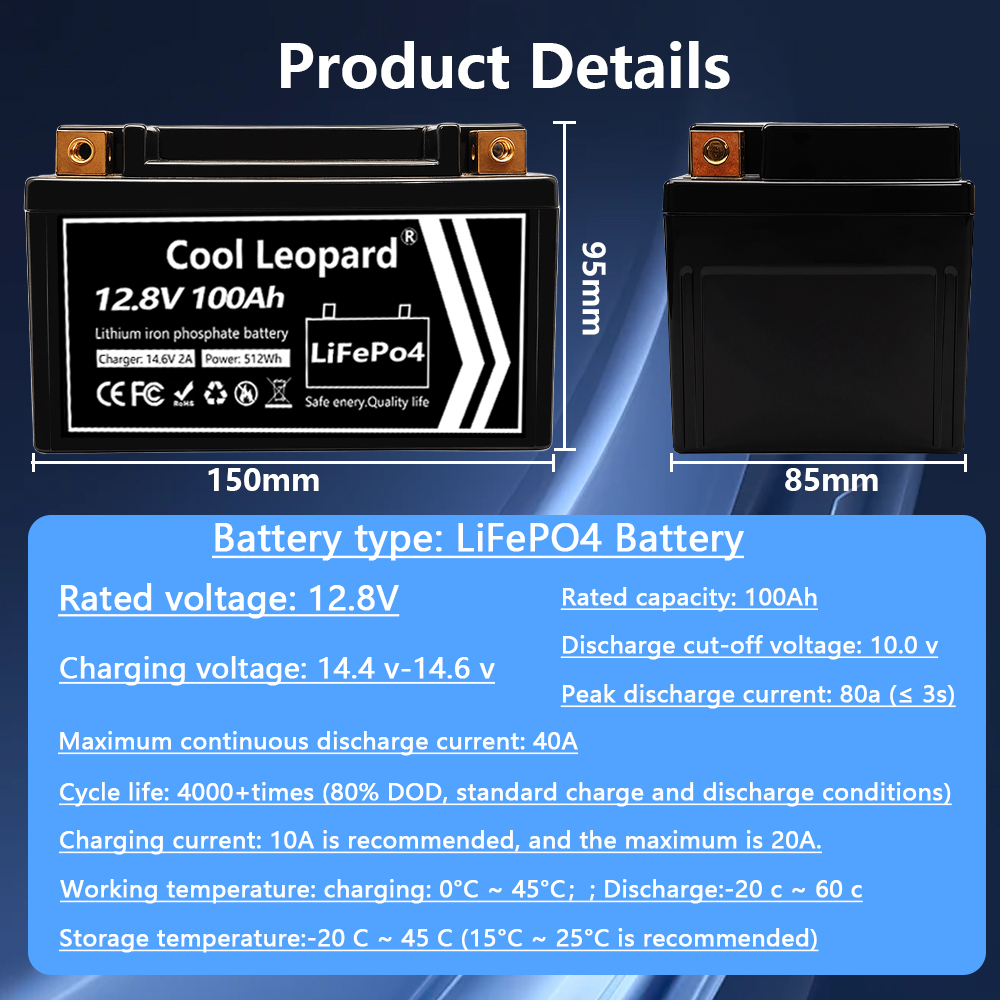Bateria leve 12V 100Ah LiFePO4 - Fish Finder Charger avaliação e preço