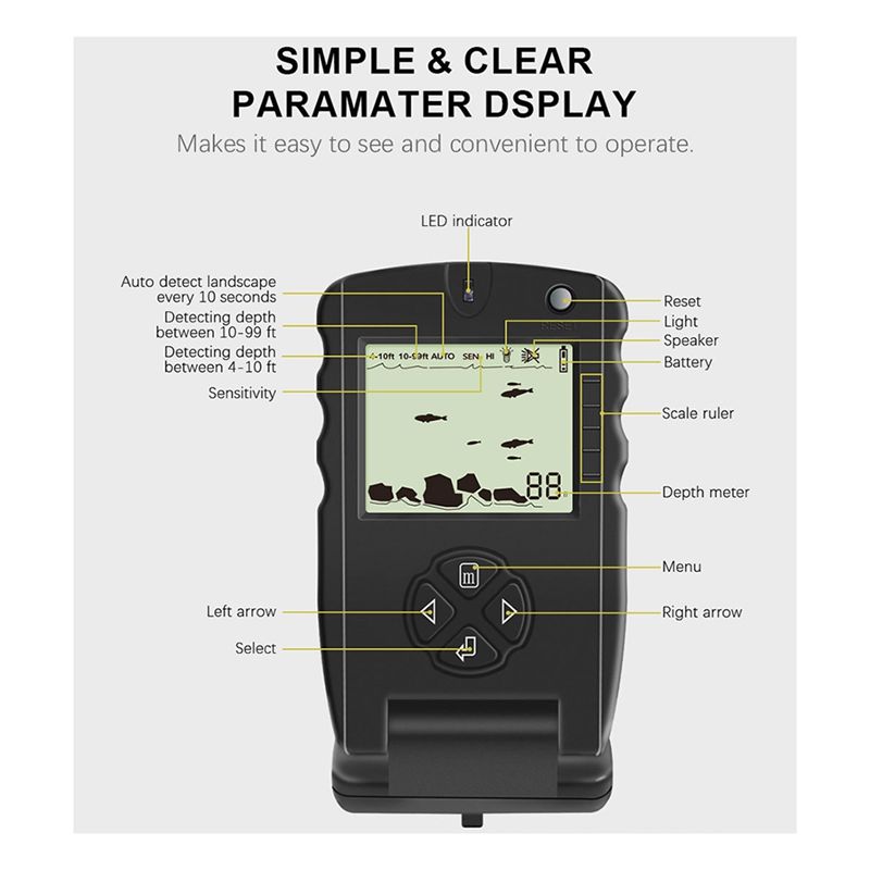 Novo Localizador de Peixes Por - Fish Finder Transducer avaliação e preço