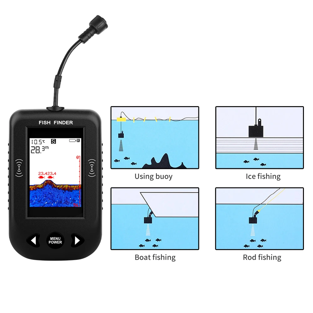 Alarme 100m portátil sonar loc - Fish Finder Transducer avaliação e preço
