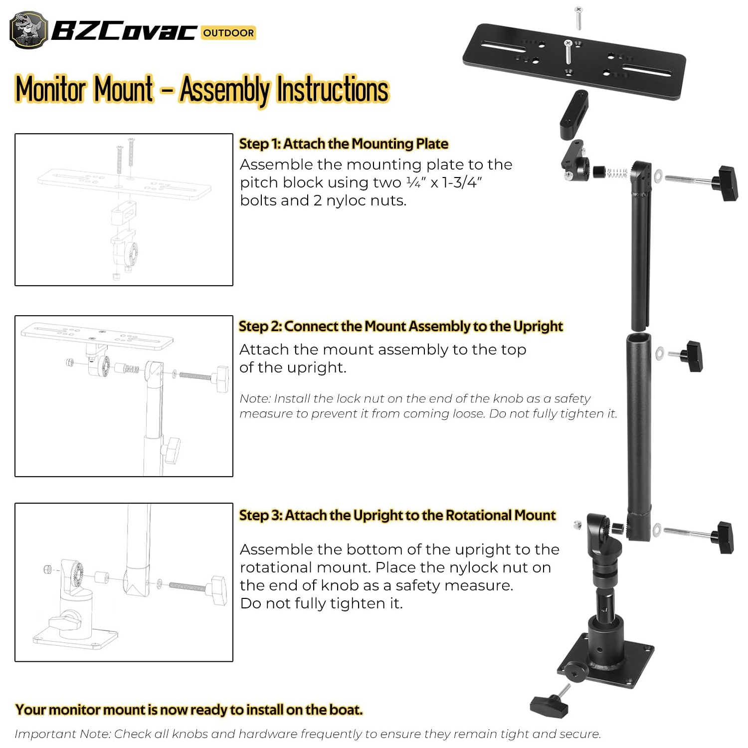 Suporte para monitor de alumín - Fish Finder Mount avaliação e preço