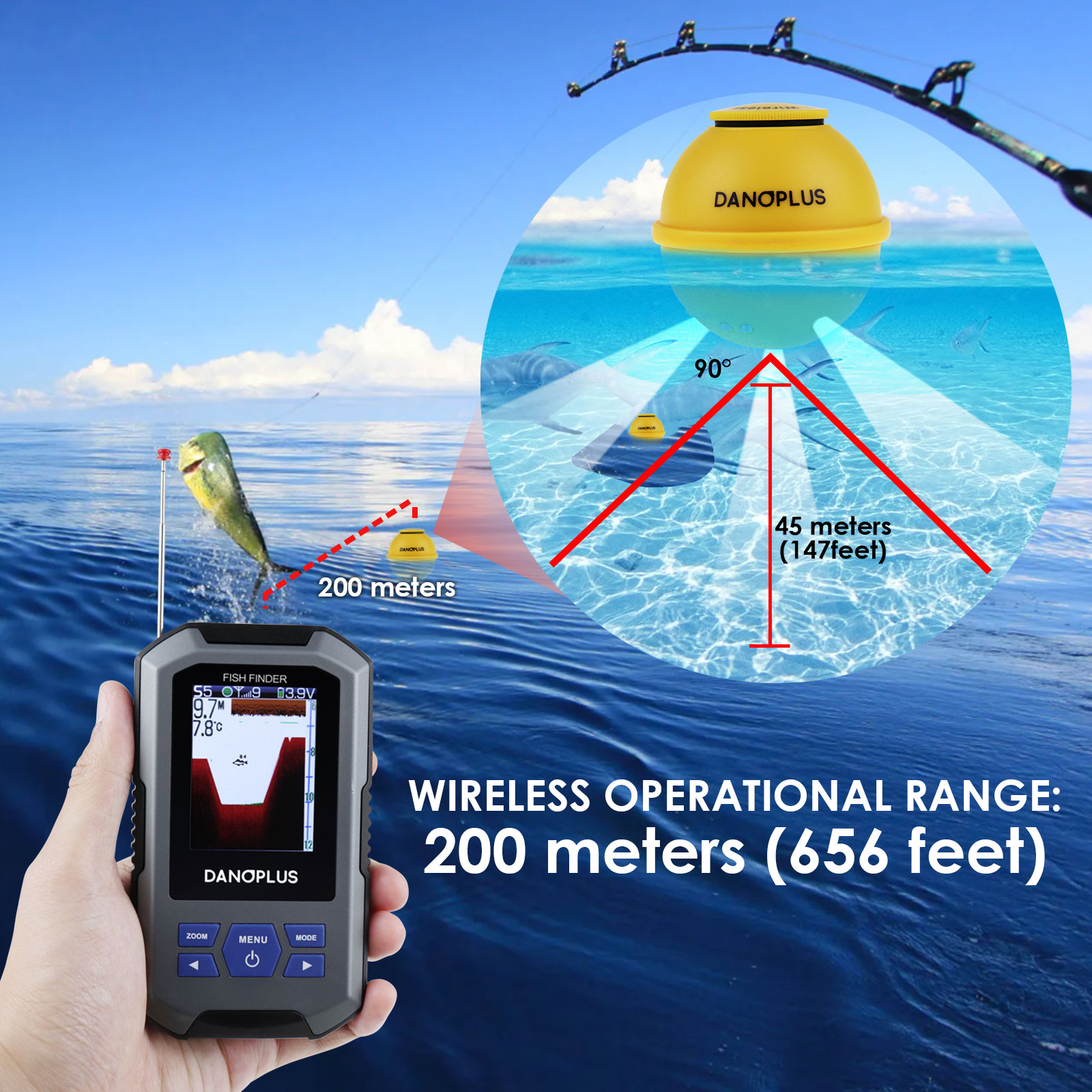 Sensor sonar sem fio para loca - Fish Finder avaliação e preço