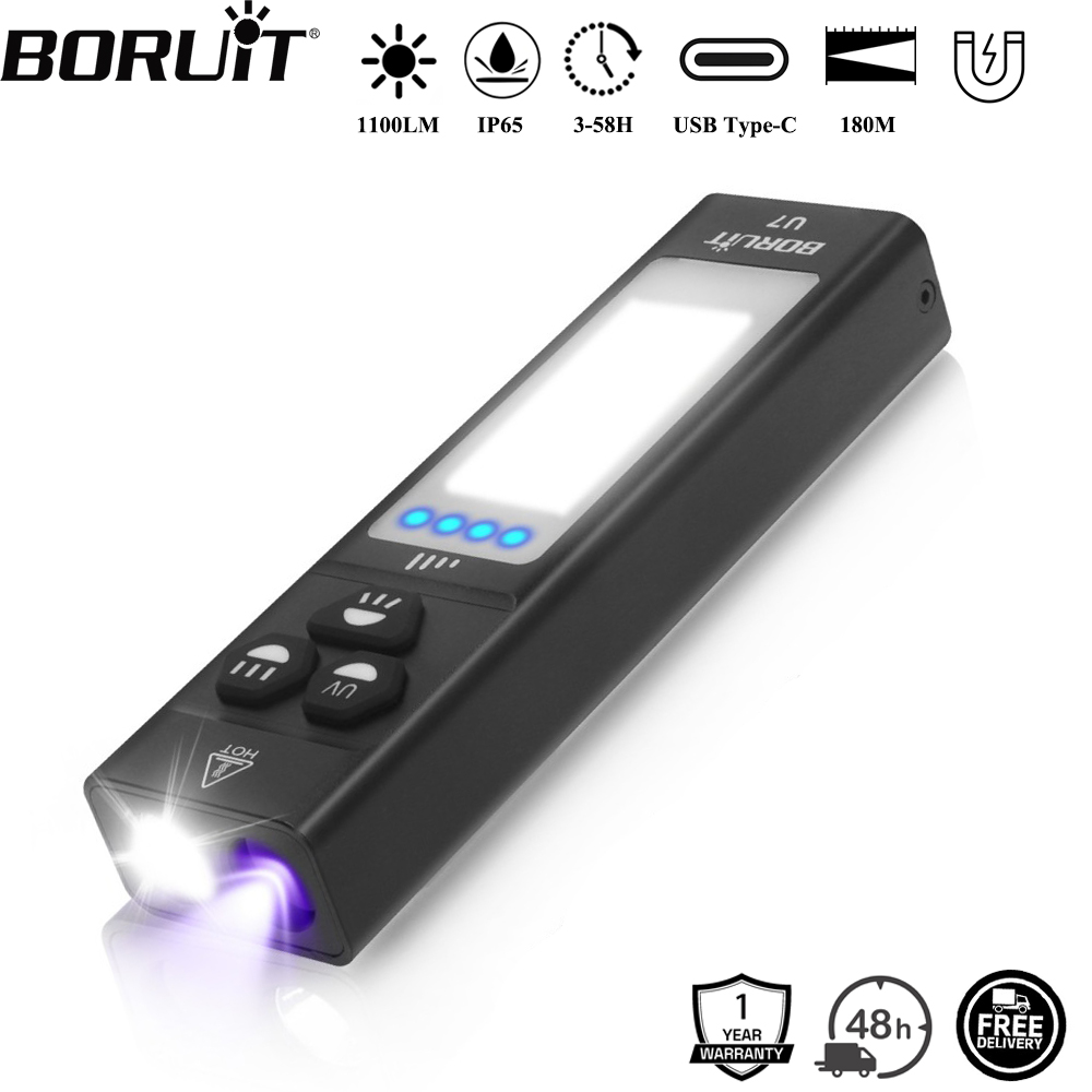 Boruit u7 uv led edc lanterna  - Fishing Light avaliação e preço