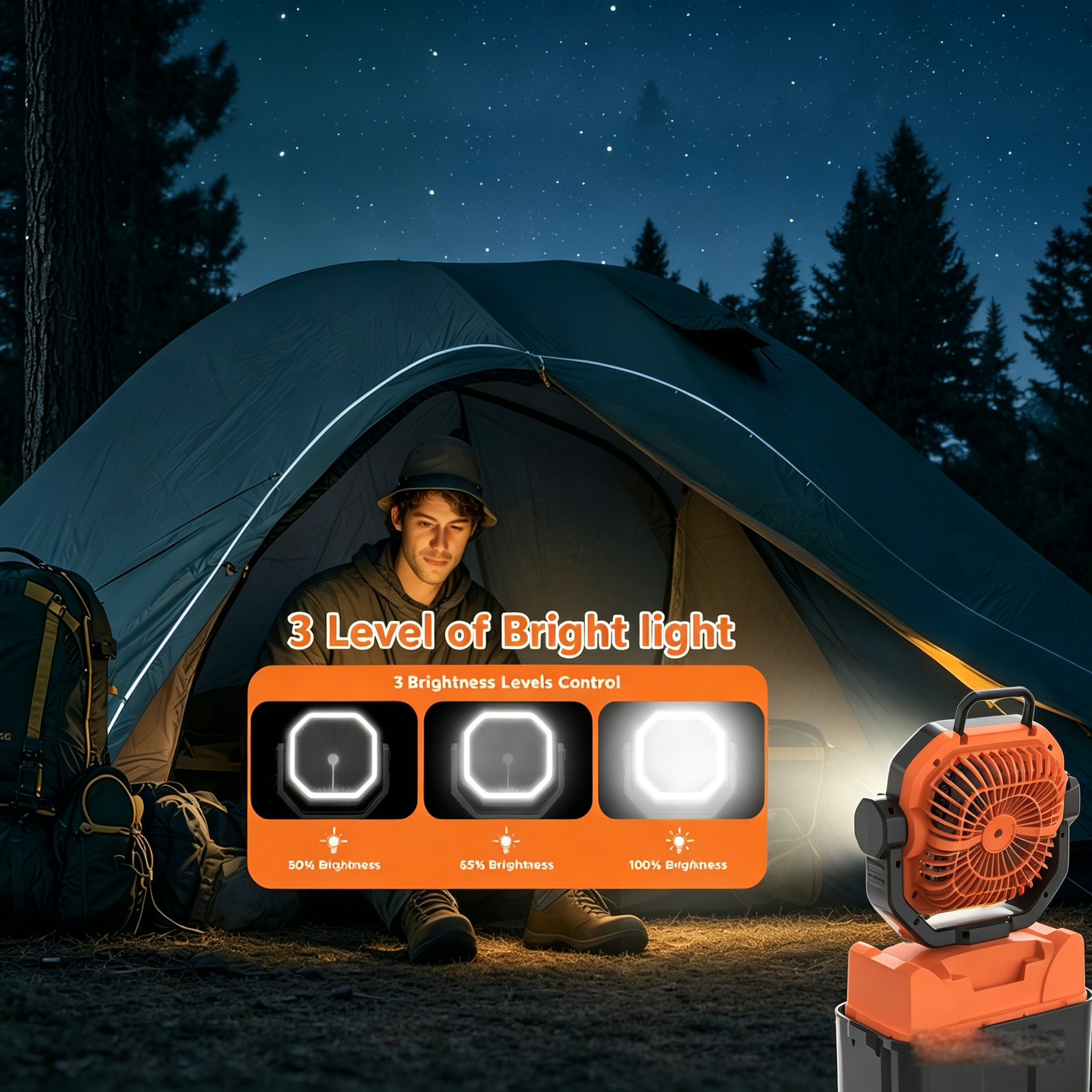 Ventilador de Camping com Spra - Fish Finder Battery avaliação e preço