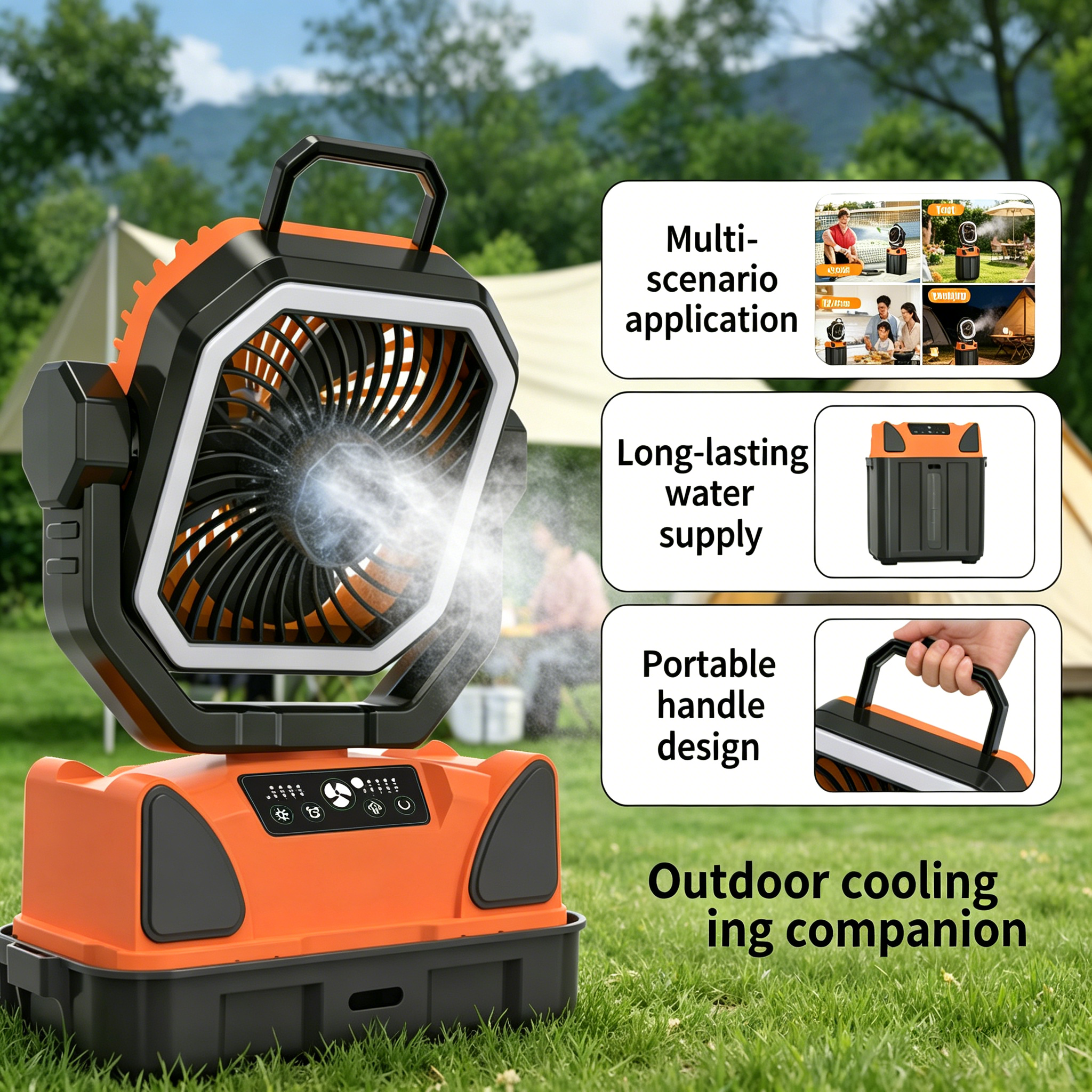 Ventilador de Camping com Spra - Fish Finder Battery avaliação e preço