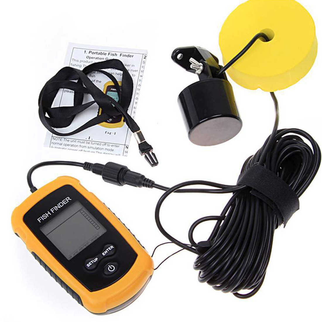 Sonda de Pesca Portátil com Al - Fish Finder Transducer avaliação e preço