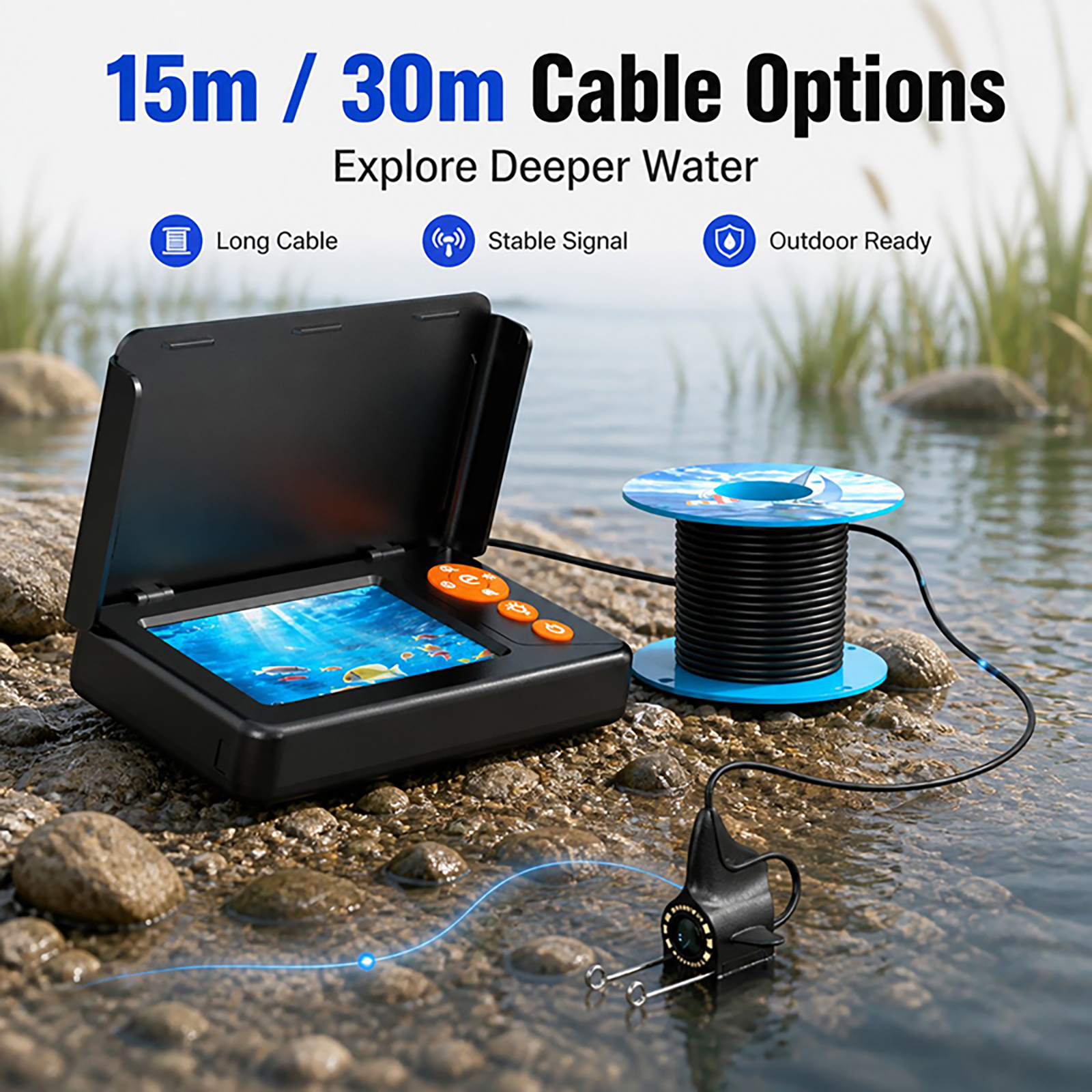 Câmera Subaquática HD 1080P co - Fishing Depth Finder avaliação e preço