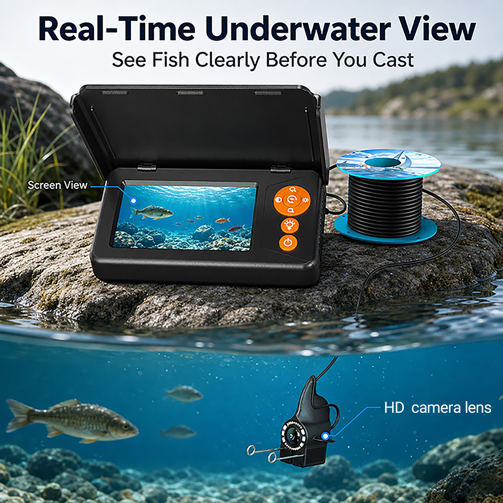 Câmera Subaquática HD 1080P co - Fishing Depth Finder avaliação e preço