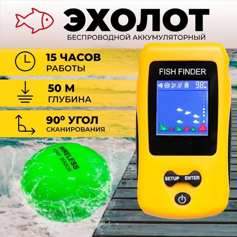 Novo Localizador de Peixes Sem - Fish Finder Transducer avaliação e preço